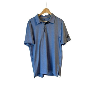 Adidas Golf Mens Camo Logo‎ Breathable Polo Shirt Blue Size L